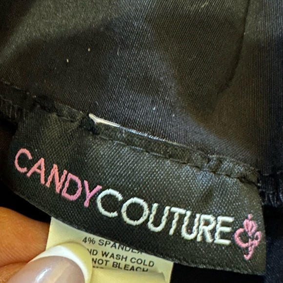 Candy Couture Black Cropped Pants - Picture 3 of 4